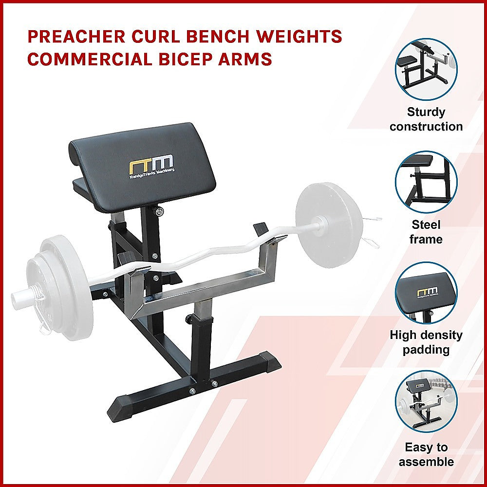 Preacher Curl Bench Weights Commercial Bicep Arms