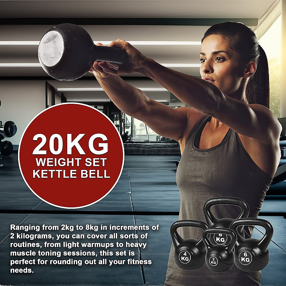 4pcs Exercise Kettle Bell Weight Set 20KG