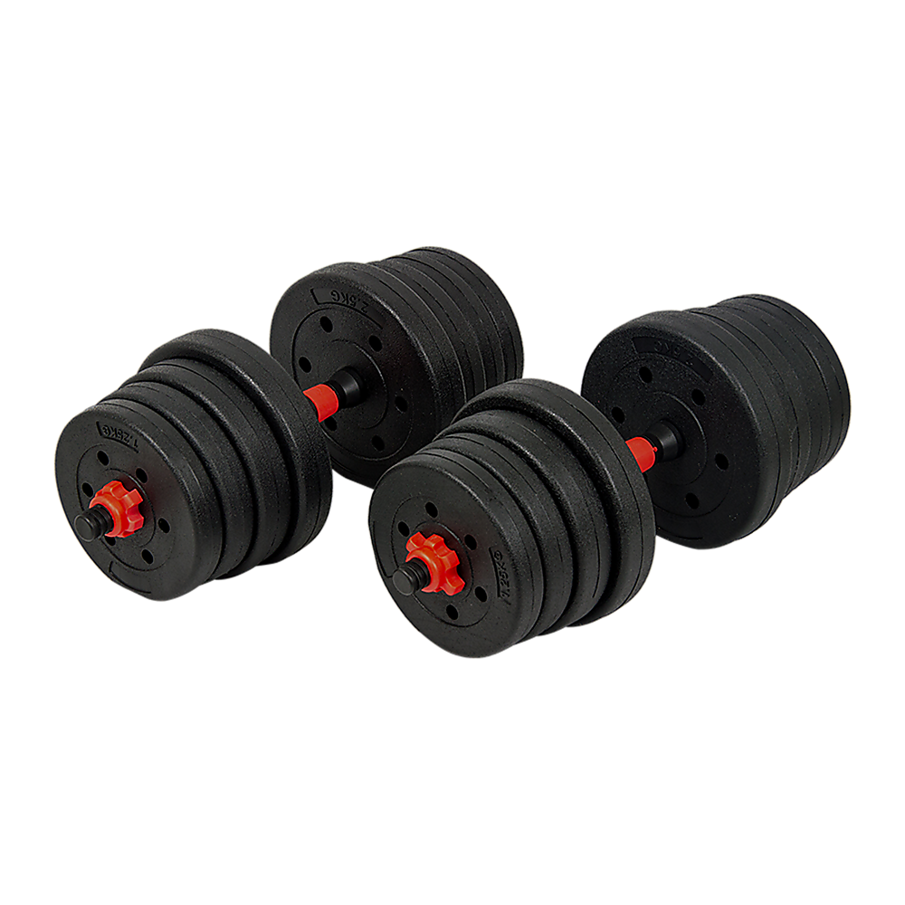 30kg Adjustable Rubber Dumbbell Set Barbell Home GYM Exercise Weights