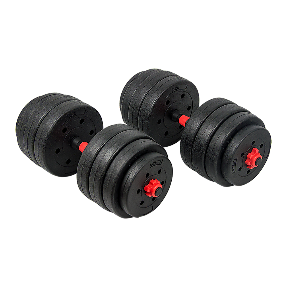 40kg Adjustable Rubber Dumbbell Set Barbell Home GYM Exercise Weights